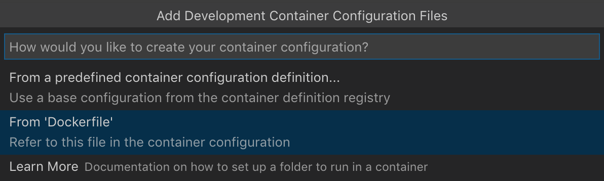 Select Dockerfile
