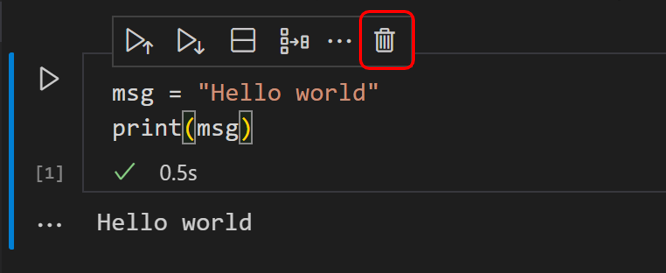 Delete a code cell