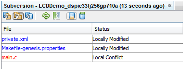 MPLAB X IDE Subversion Window Files SV_Files.png