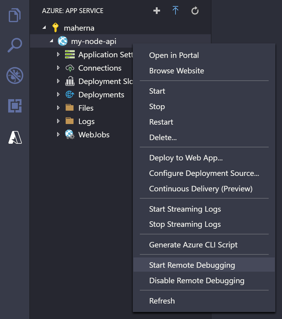 Start remote debugging