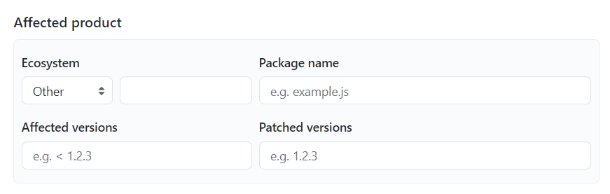 Security advisory metadata