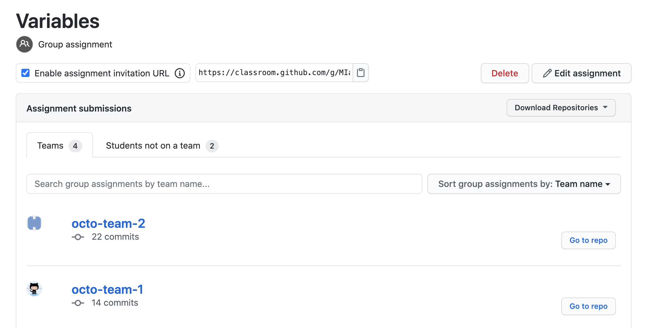 Group assignment