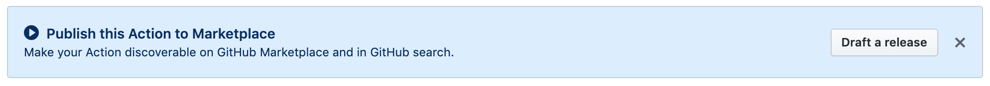 Publish this action to markeplace button