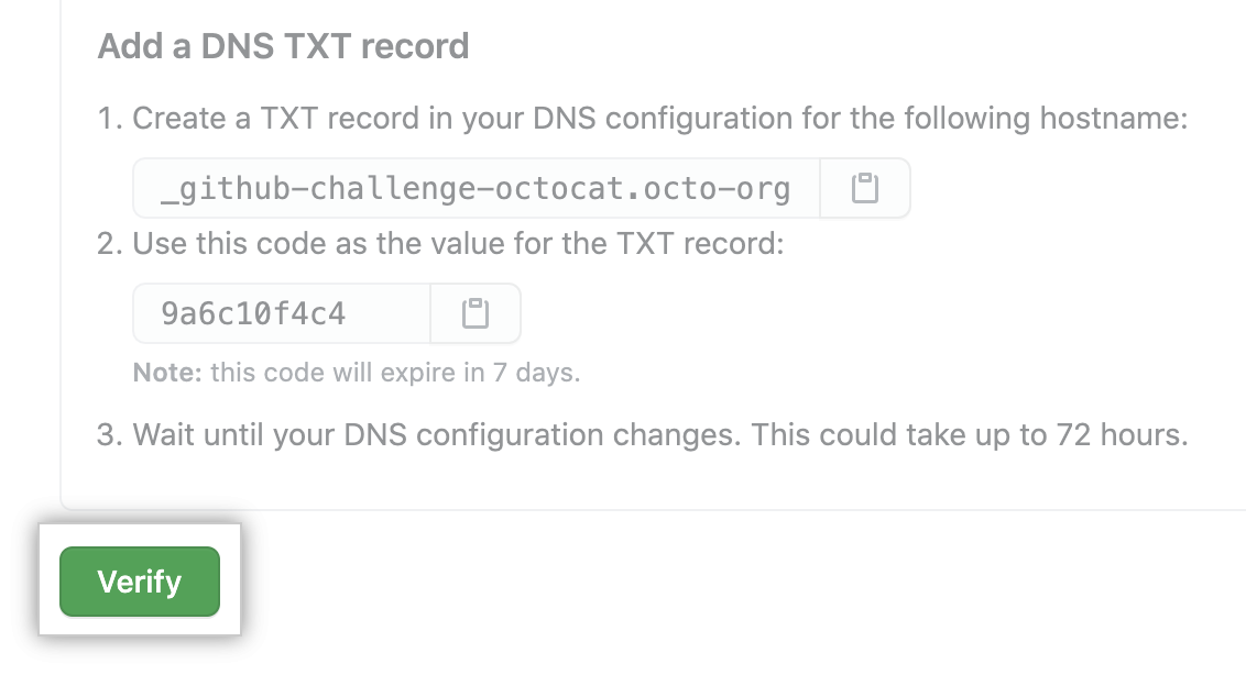 Verify button