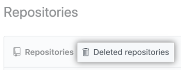 Deleted repositories tab