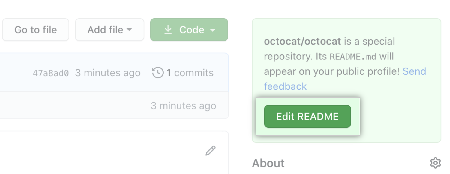 Botão para editar o arquivo README