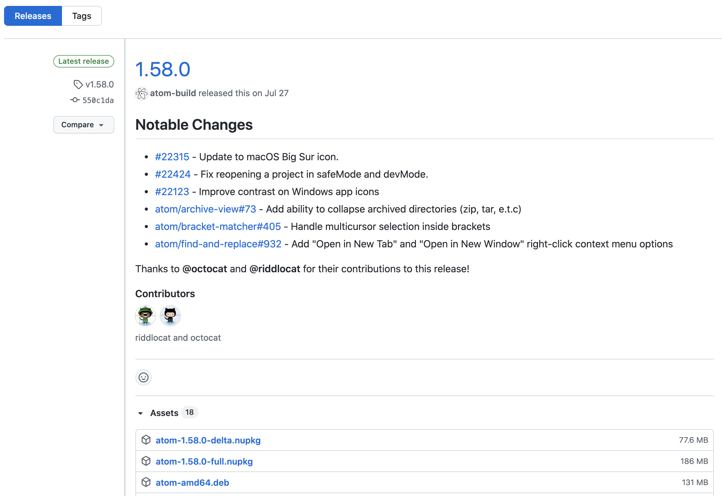 An overview of releases