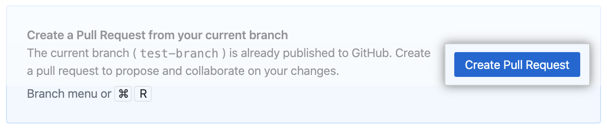The Create Pull Request button