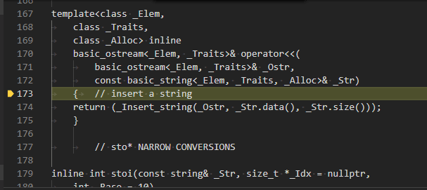 Breakpoint in gcc standard library header