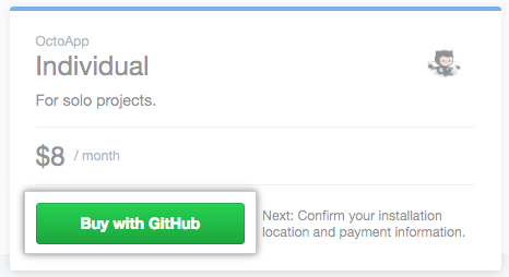 Buy with GitHub button
