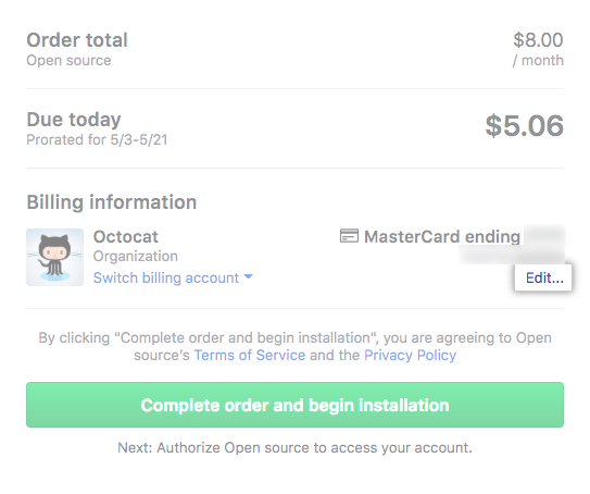 Link to add a payment method to your organization