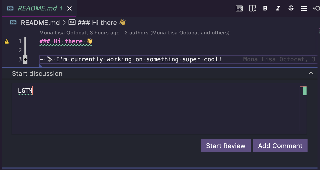 Opción para abrir una solicitud de cambios en un codespace