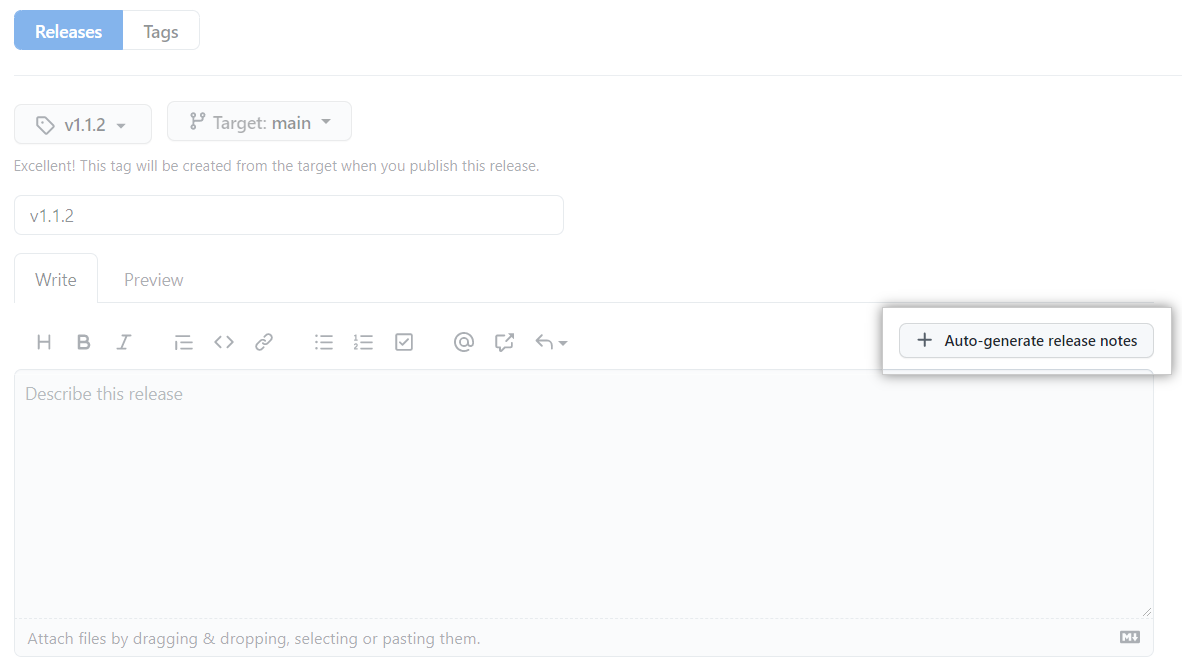 Auto-generate release notes
