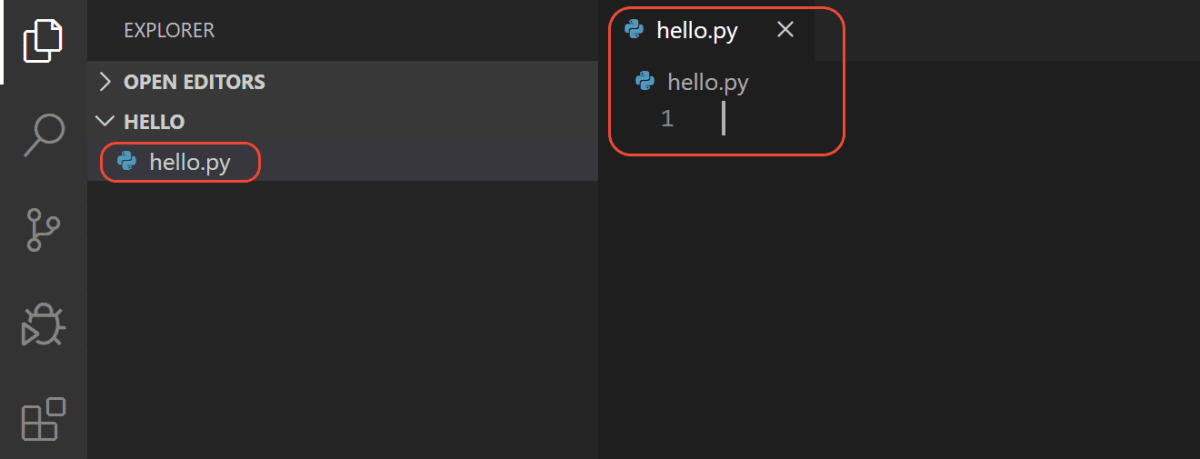 File Explorer hello.py