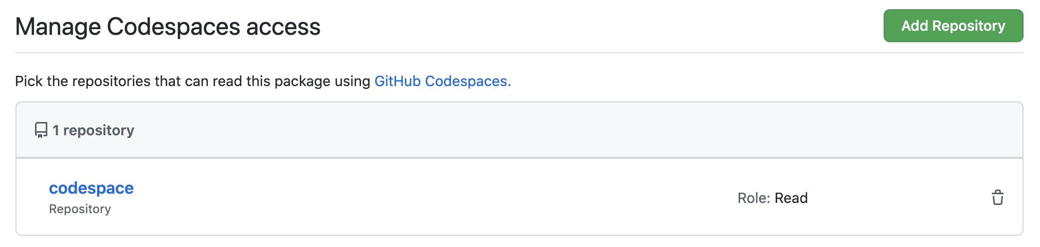 "Remove repository" button