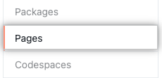 Pages option in the settings menu