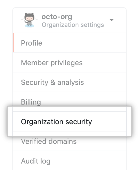 Configuración de seguridad de la organización