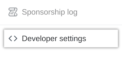 Developer settings section