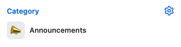 "Category" with gear icon