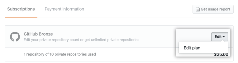 Edit drop-down menu