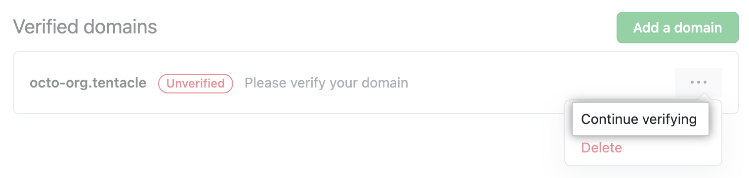 Continue verifying option on Pages settings