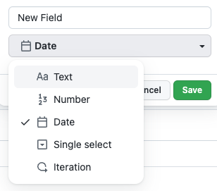 Screenshot showing the date option