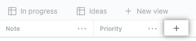 Screenshot showing new field button