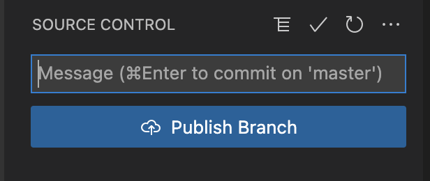 Capture d’écran du bouton « Publier la branche » dans VS Code
