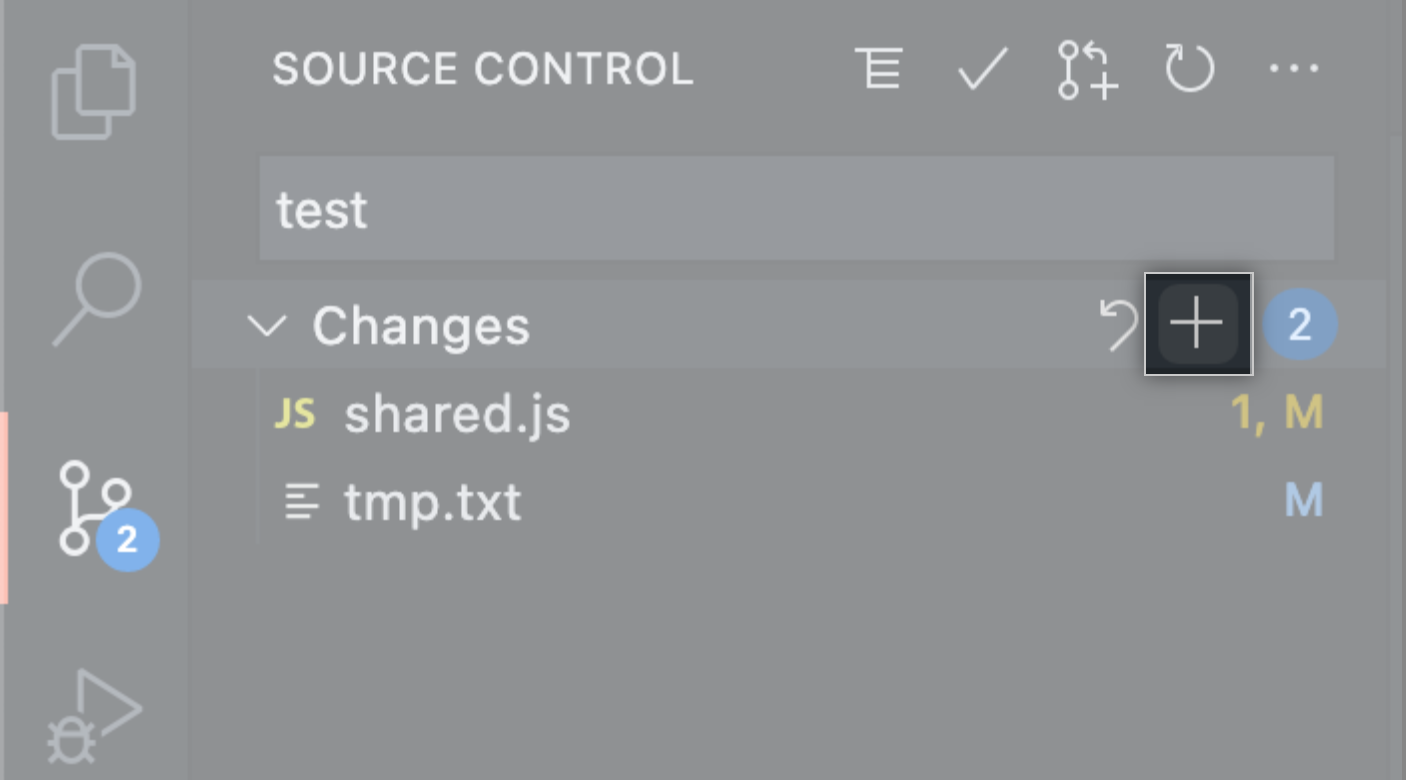 Barre latérale de contrôle de code source avec bouton de préproduction mis en exergue