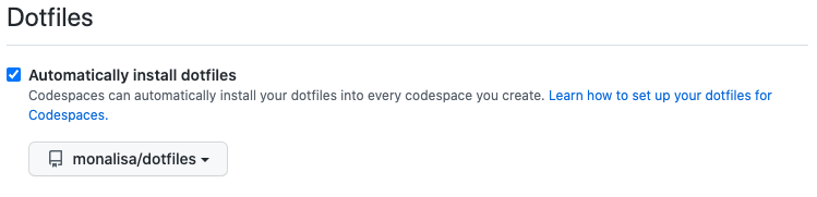 Sélection d’un référentiel dotfiles