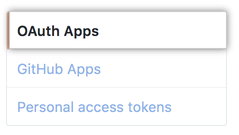 Abschnitt „OAuth-Apps“