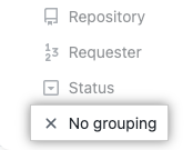 Screenshot showing "no grouping"