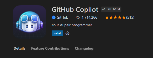 Visual Studio Code の [Install](インストール) ボタン