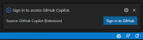 Visual Studio Code 認可画面のスクリーン ショット