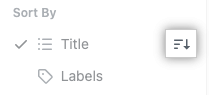 Screenshot showing sort order option