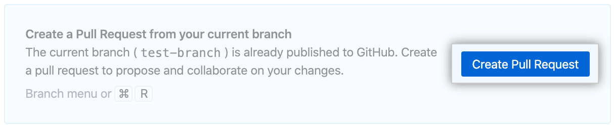 [Create pull request](pull request の作成) ボタン