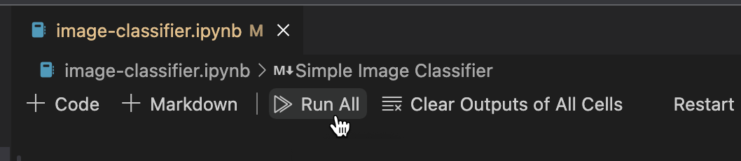 Captura de pantalla del botón Ejecutar todo