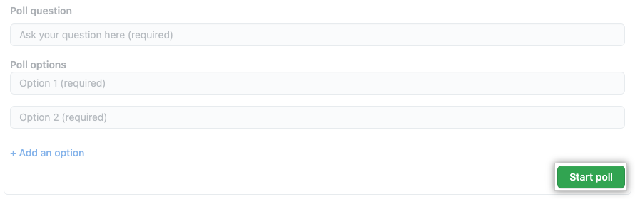 Screenshot showing the "Start poll" button