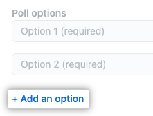 Screenshot showing "Add an option" button
