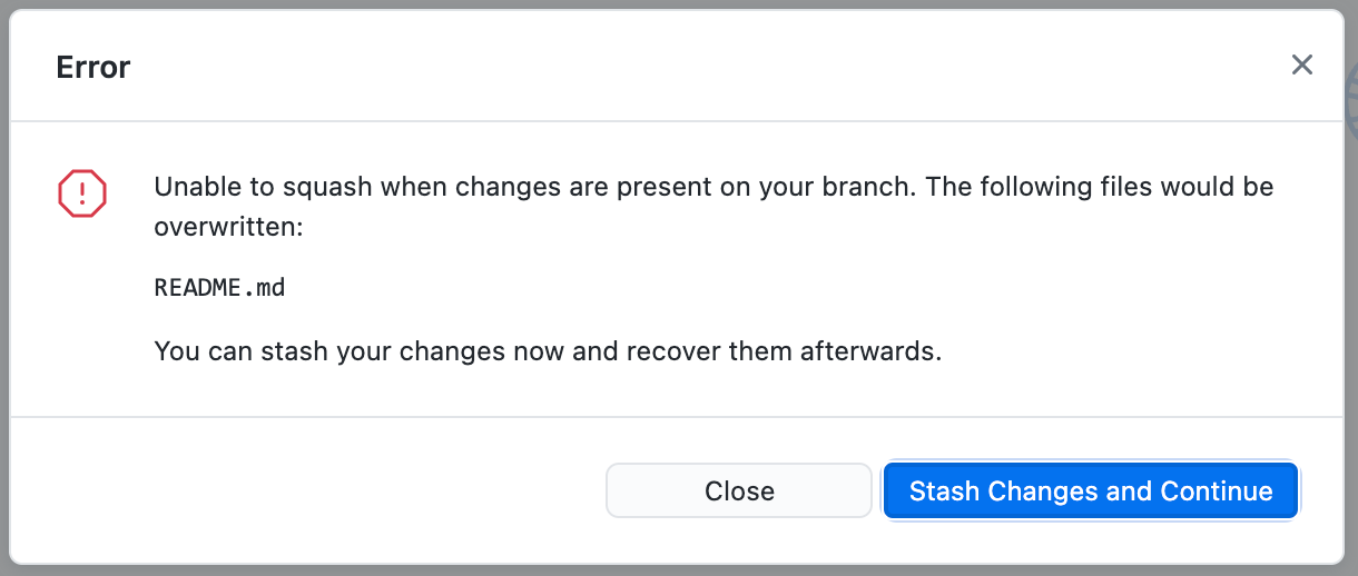 squash stash dialog