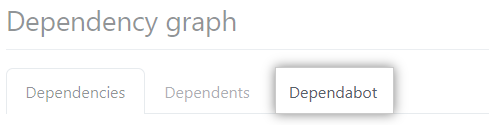 종속성 그래프, Dependabot 탭