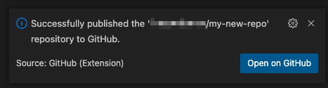 Captura de tela do pop-up "Abrir no GitHub" no VS Code