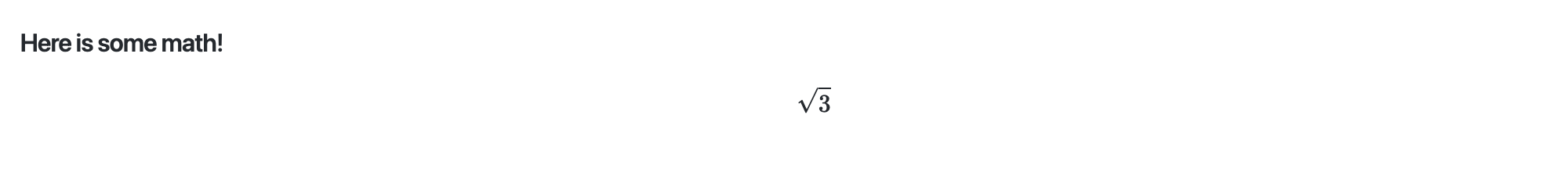 Math expression in a fenced code block