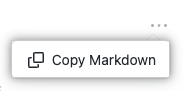 Capture d’écran montrant l’option « Copier le Markdown »
