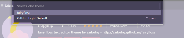 Select the fairyfloss theme