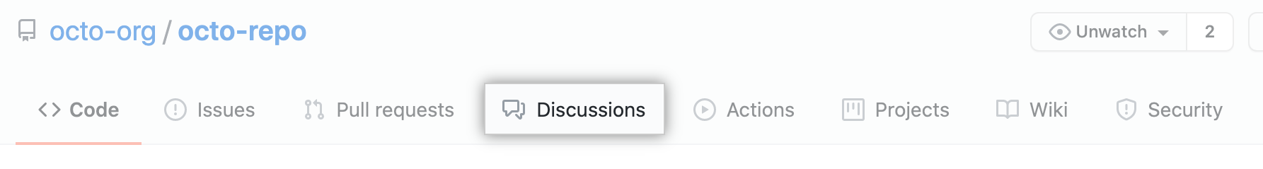 Onglet « Discussions » d’un dépôt