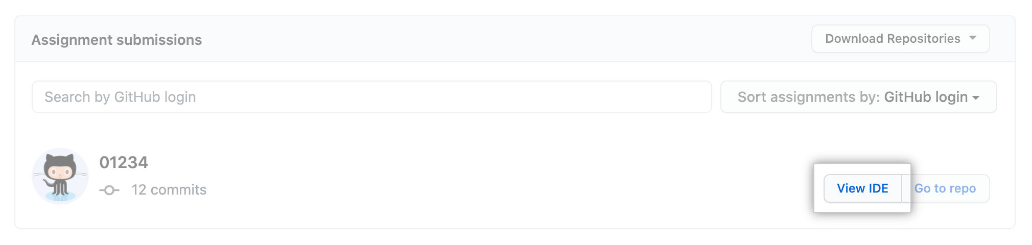 Botón "Ver IDE" para el envío mediante un IDE en línea