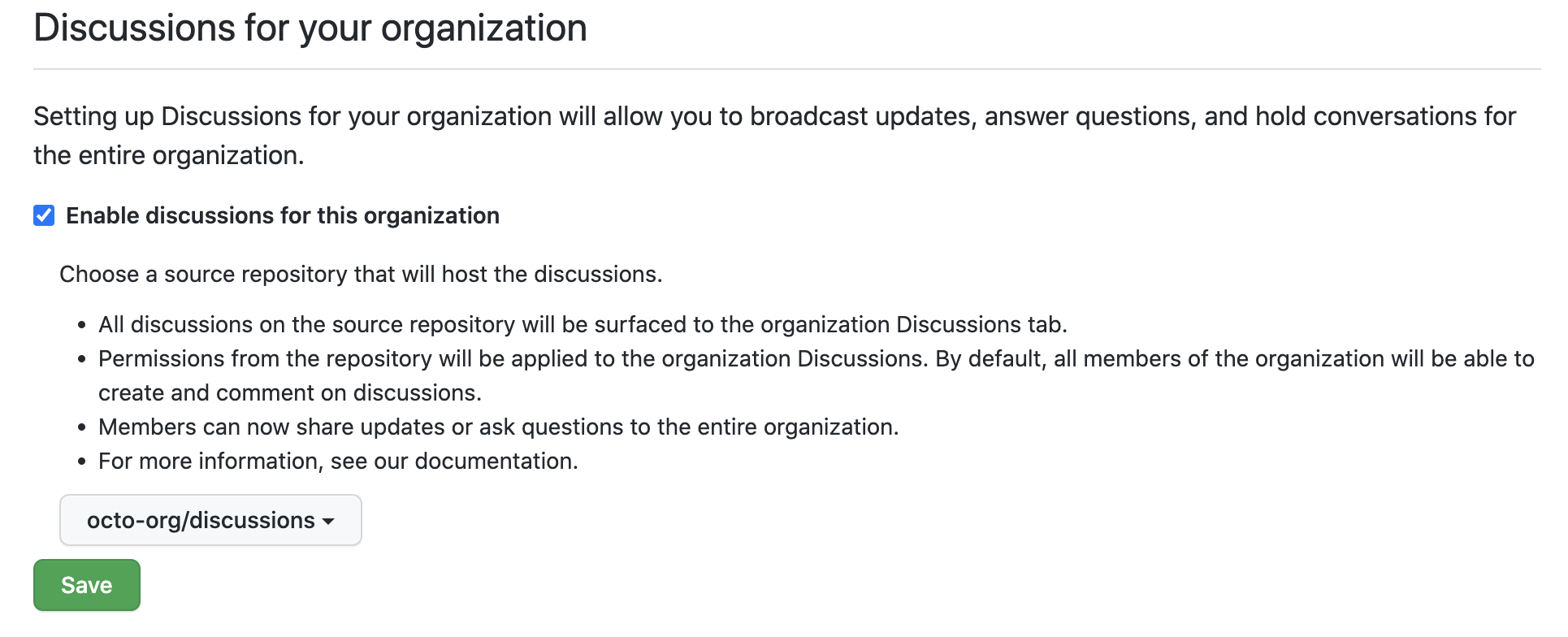 Configuración a fin de habilitar debates para una organización