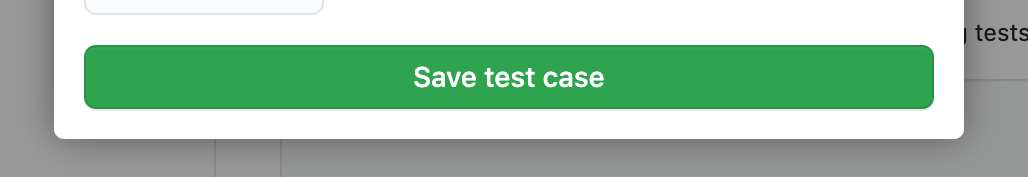 'Save test case' button for an autograding test