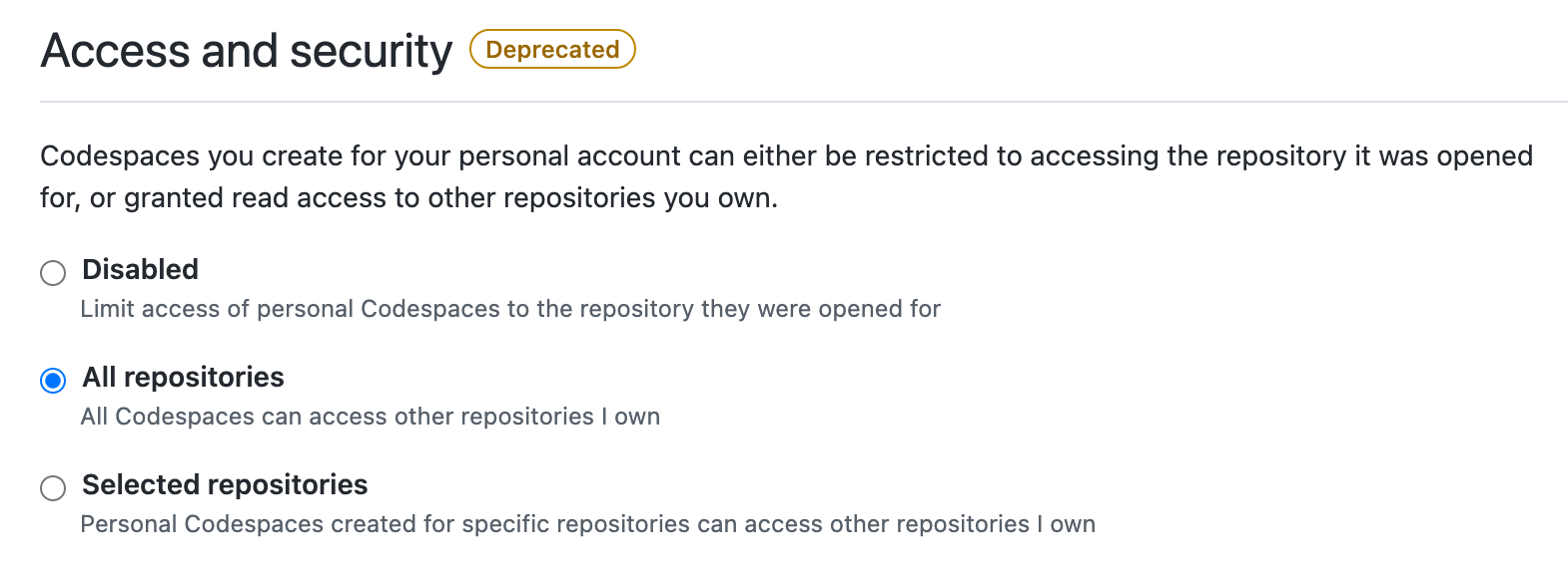 Botones radiales para adminsitrar los repositorios confiables